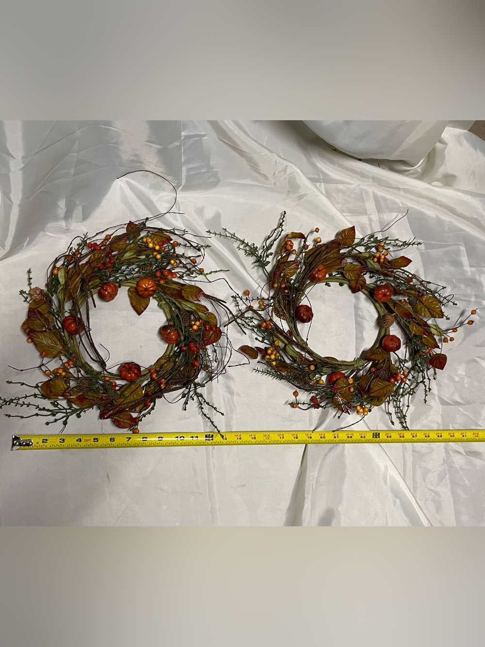Autumn Pumpkin Berry Wreaths - Home Holiday Set of 2